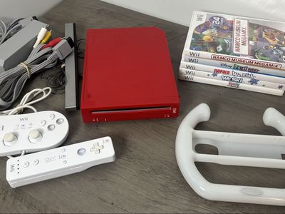 Nintendo Wii Red Console Bundle + Games