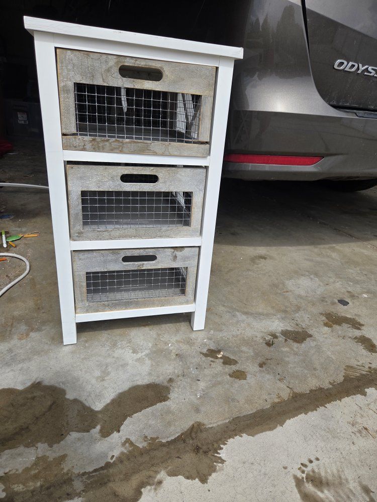 Rustic Farmhouse Style 3-Drawer Storage Cabi