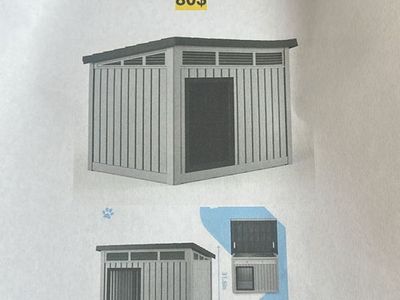 Patiozen Large Dog House Indoor Outdoor Weatherproof Removable Roof 42.9x32.9x31.6in