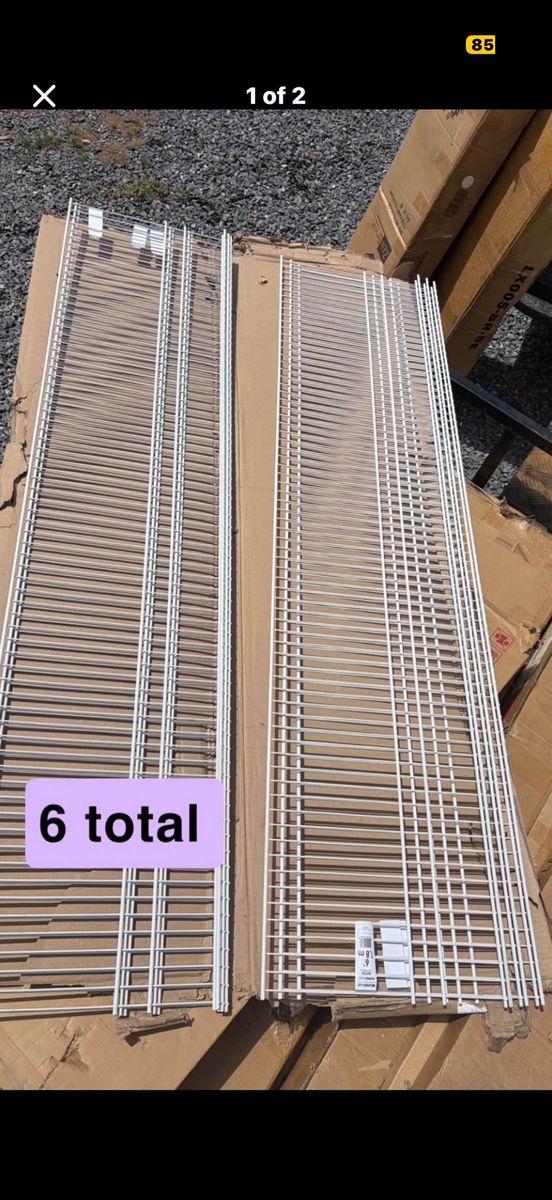 ClosetMaid SuperSlide White Ventilated Wire Shelf.