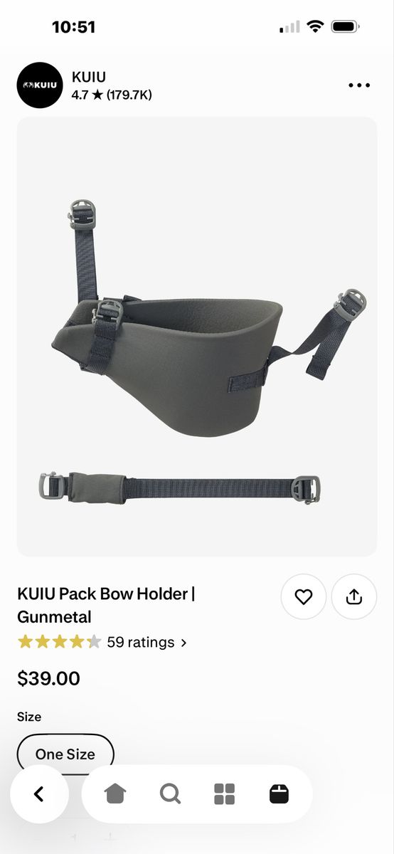 KUIU Pack Bow Holder - Gunmetal, One Size - Durable Hunting Bow Carrier