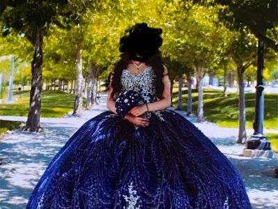 Navy Blue Quinceañera Dress
