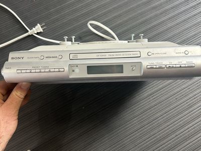Sony ICF-CDK50 Under Cabinet AM FM CD Clock Radio With Hardware and Remote