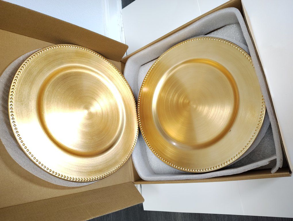 Gold charger plates 13 inch 10pcs