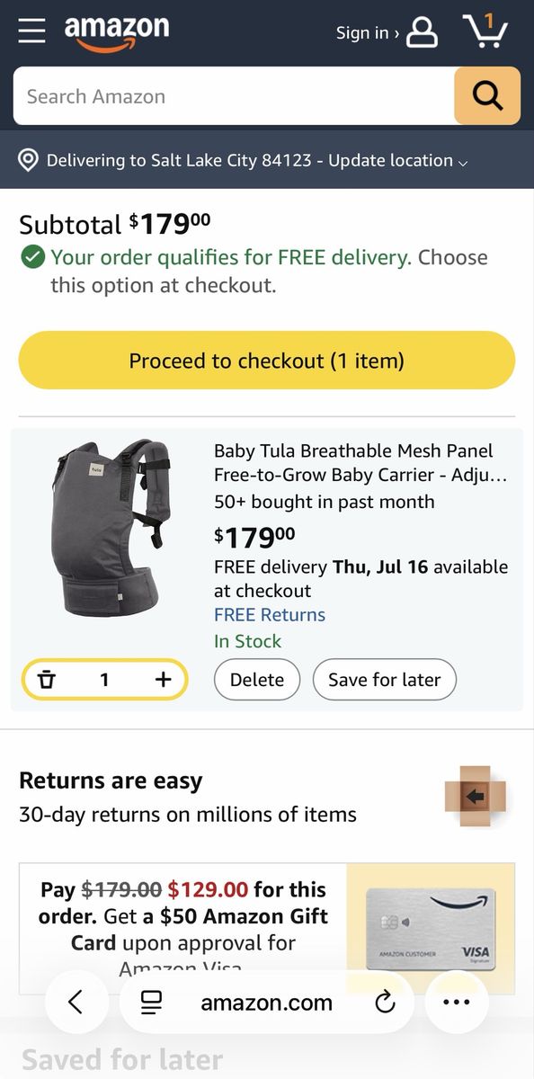 Baby Tula Free-to-Grow Mesh Baby Carrier - Graphite, Adjustable, Newborn to Toddler 7-45lbs