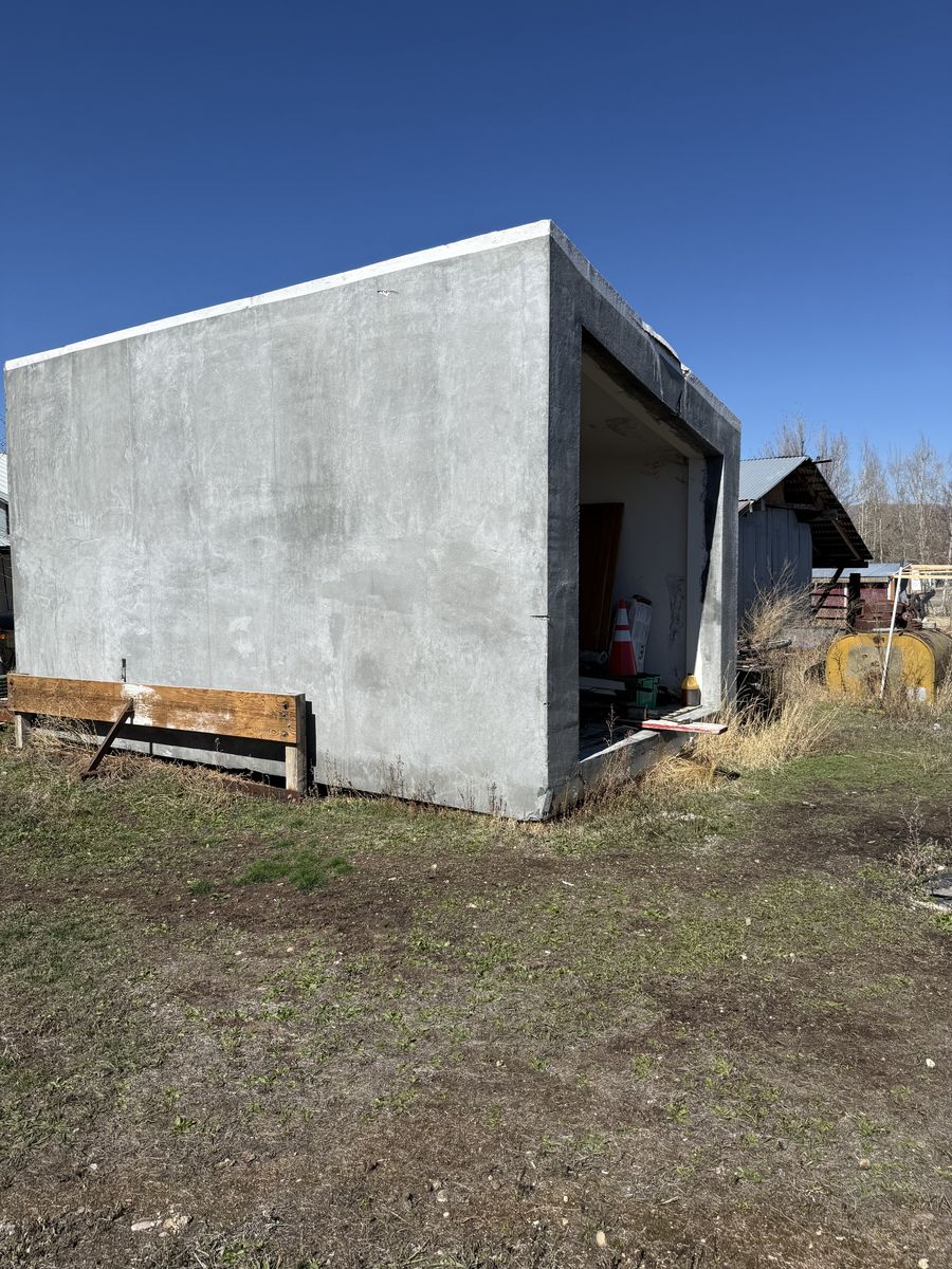 Large foam Building Coated In Cement