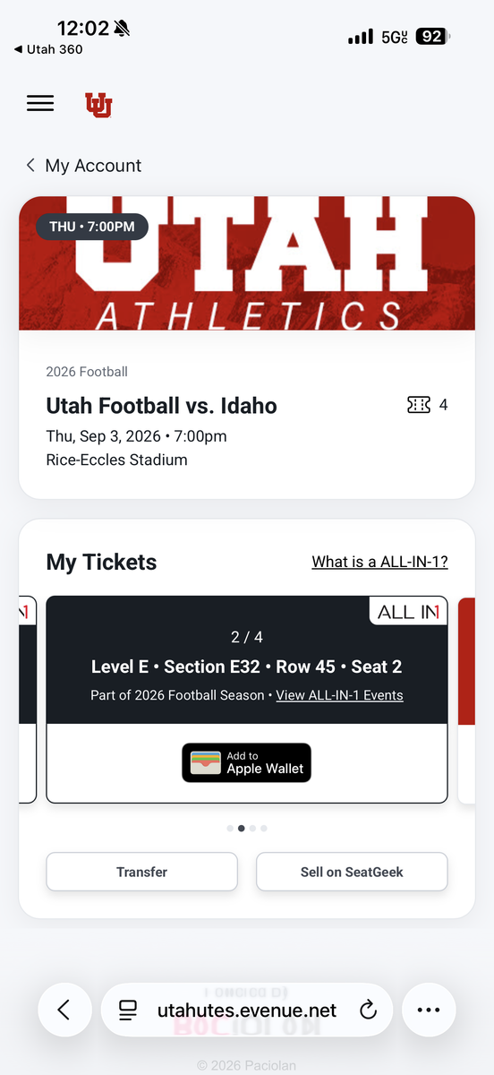 Utah vs Idaho football tickets