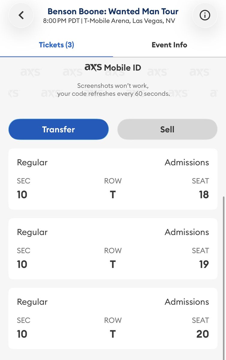 Benson Boone Tickets - Las Vegas 8/14