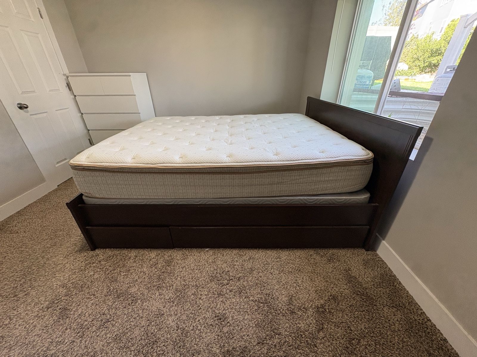 Queen Bed Frame with Drawers and Mattress