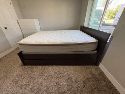 Queen Bed Frame with Drawers and Mattress