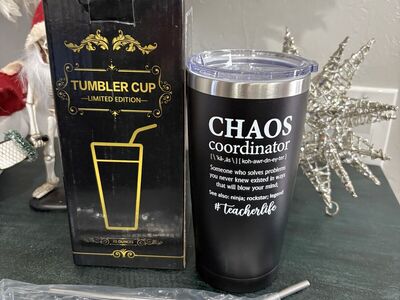 Brand new 20 oz black Chaos Coordinator tumbler $20 cash/venmo in Draper