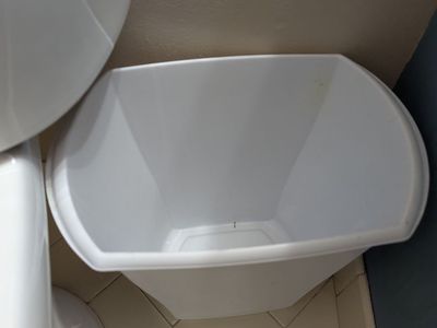 White Plastic Trash Cans