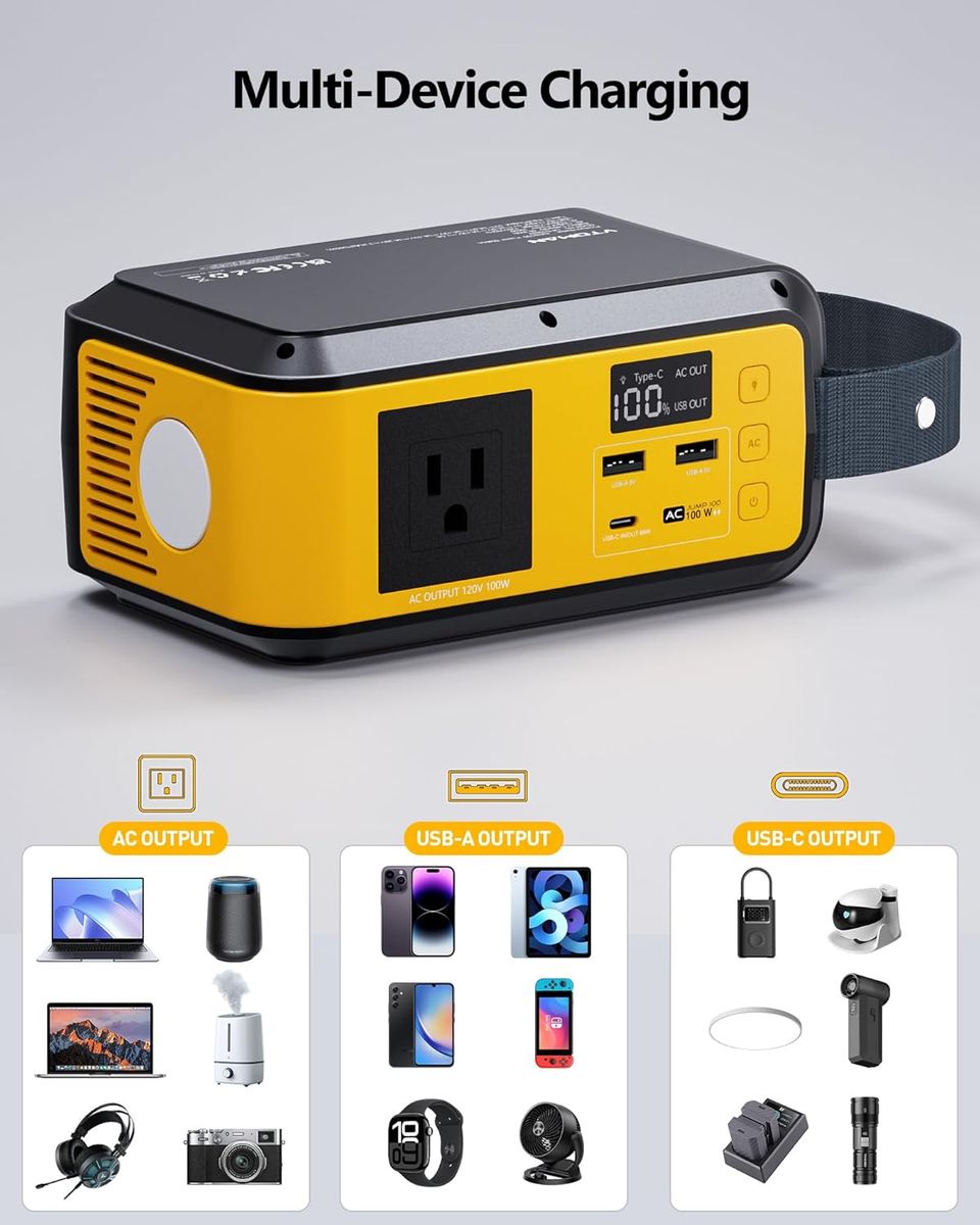 Brand New VTOMAN  Jump 100 Power Generator Battery SuperSafe LiFePO4 with AC and USB Ports TSA Approved for Planes