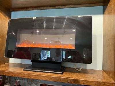 Electric wall mount fireplace with heat
