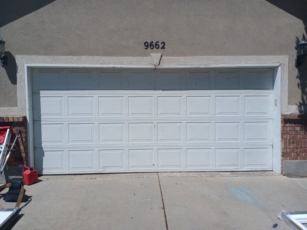 16×7 Insulated Garage Door with track and Genie motor