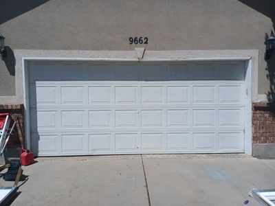 16×7 Insulated Garage Door with track and Genie motor