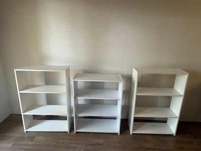 Set of 3 Modern Minimalist Shelves (White)