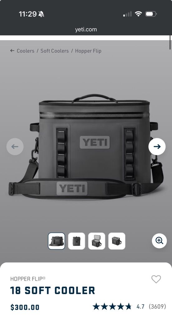 New Yeti Cooler Flip 18 Charcoal