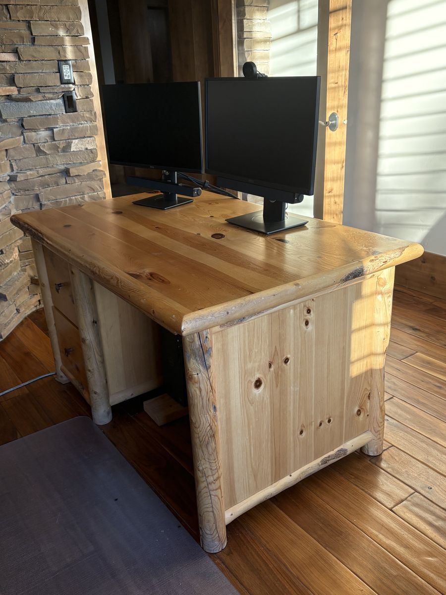 Custom Made Solid Wood Desk with two drawers