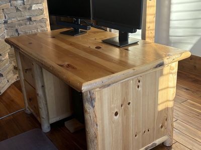 Custom Made Solid Wood Desk with two drawers