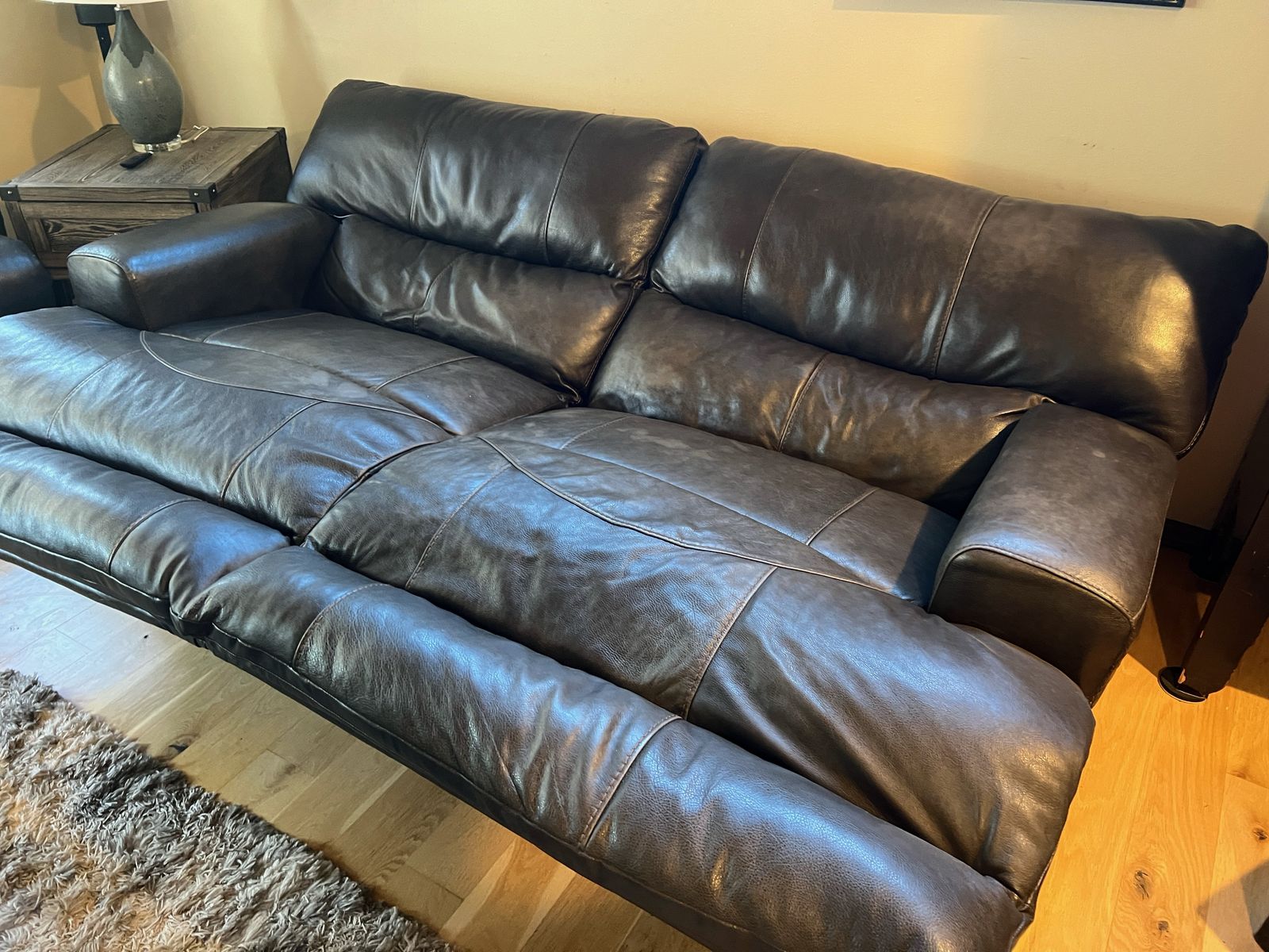 Leather Power Reclining Sofa + Oversized Chair – $700 (or separate)