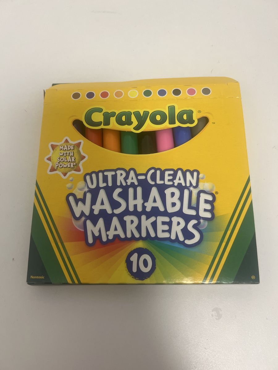Crayola Ultra-Clean Washable Markers - 10 Count, Nontoxic, Made with Solar Power
