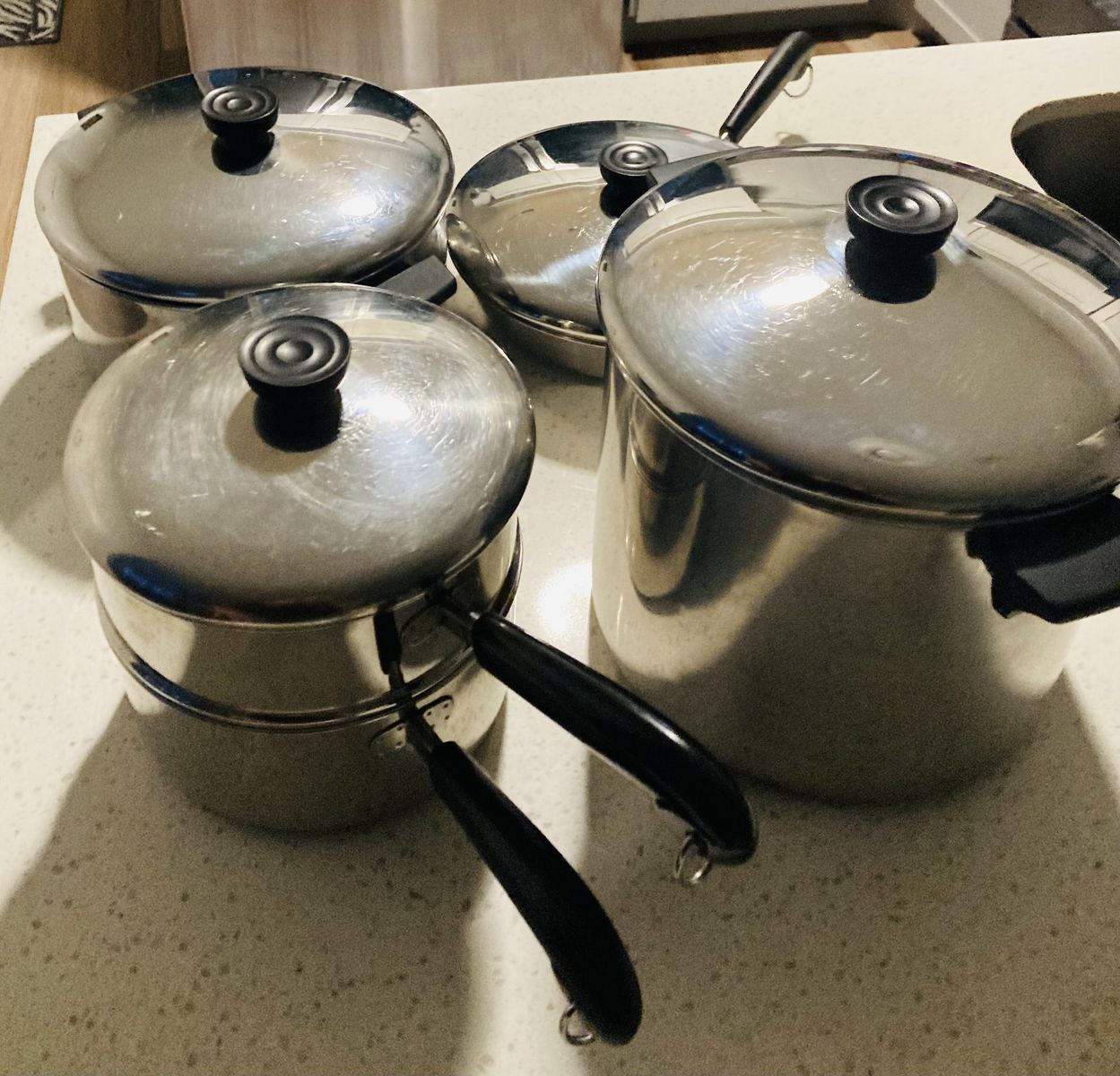 9 Pcs Revere Ware stainless steel, cookware