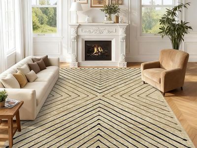 NEW 10x13 Geometric Modern Contemporary Tan
