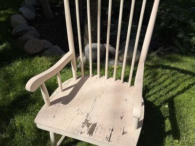 Vintage Solid Wood Rocking Chair From Germany