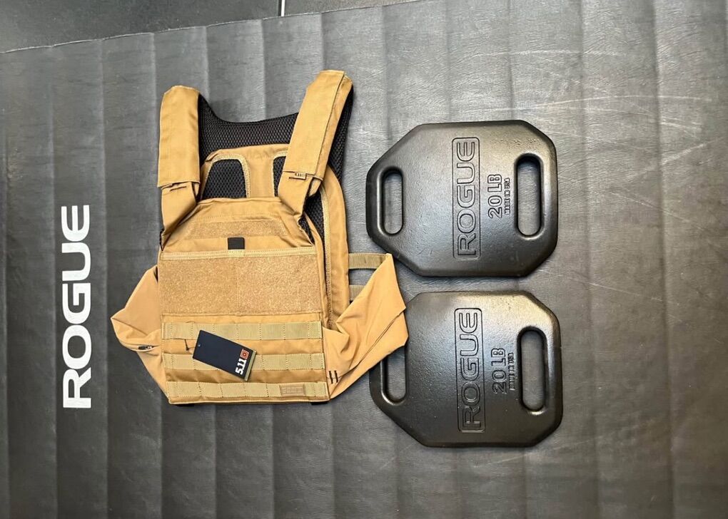 New 5.11 Vest With Rogue Fitness 20 Pound Pair