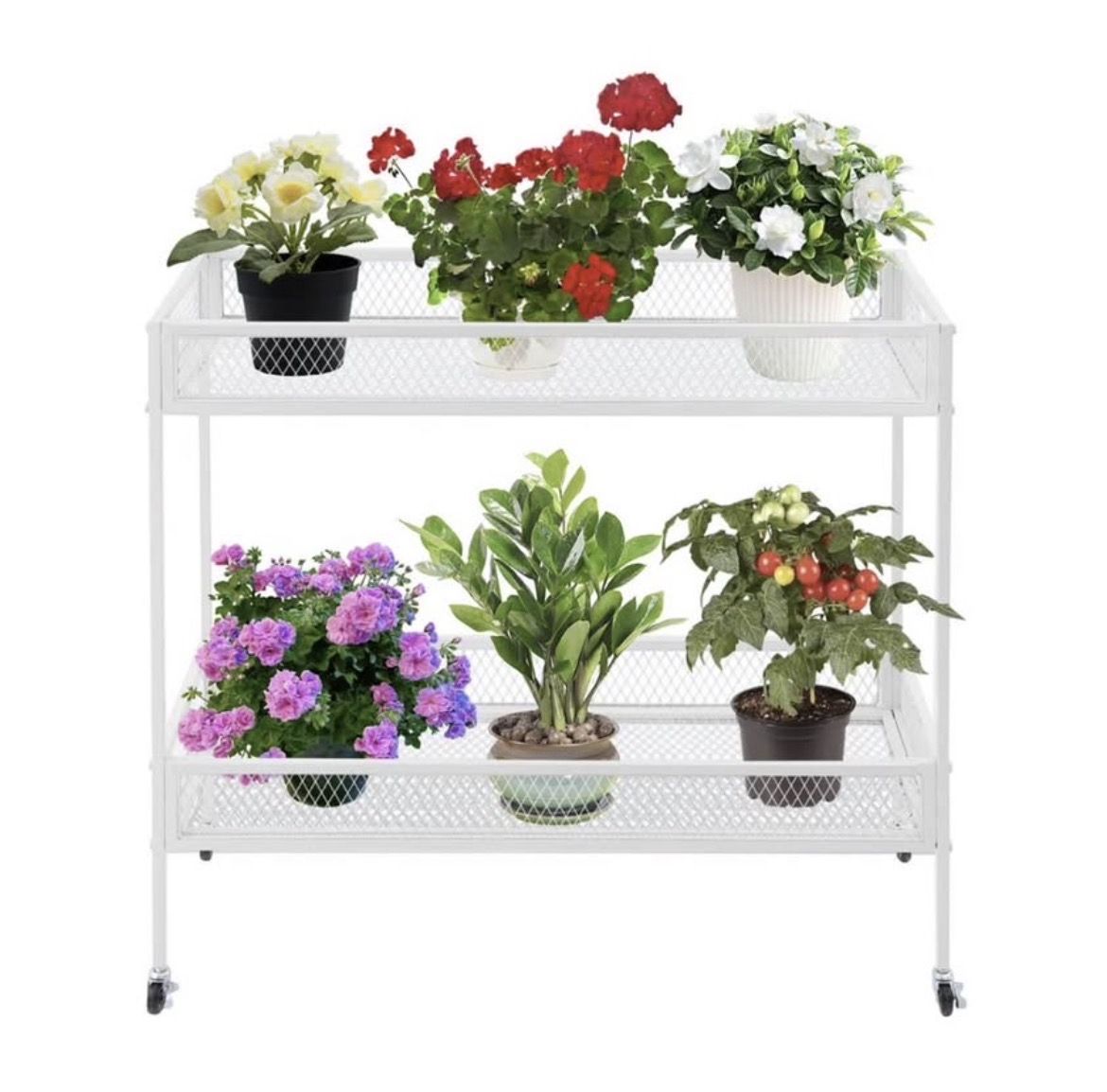 Brand New In Box 2 Tire Plant Stand With Wheels