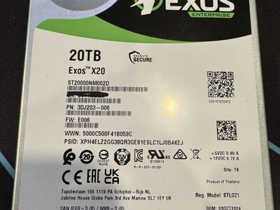 Seagate EXOS X20 20TB SAS Hard Drive