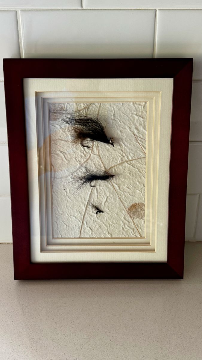 Vintage Bison Hair Fly Fishing Shadow Box - Idaho Guide Tied