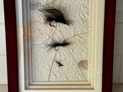Vintage Bison Hair Fly Fishing Shadow Box - Idaho Guide Tied