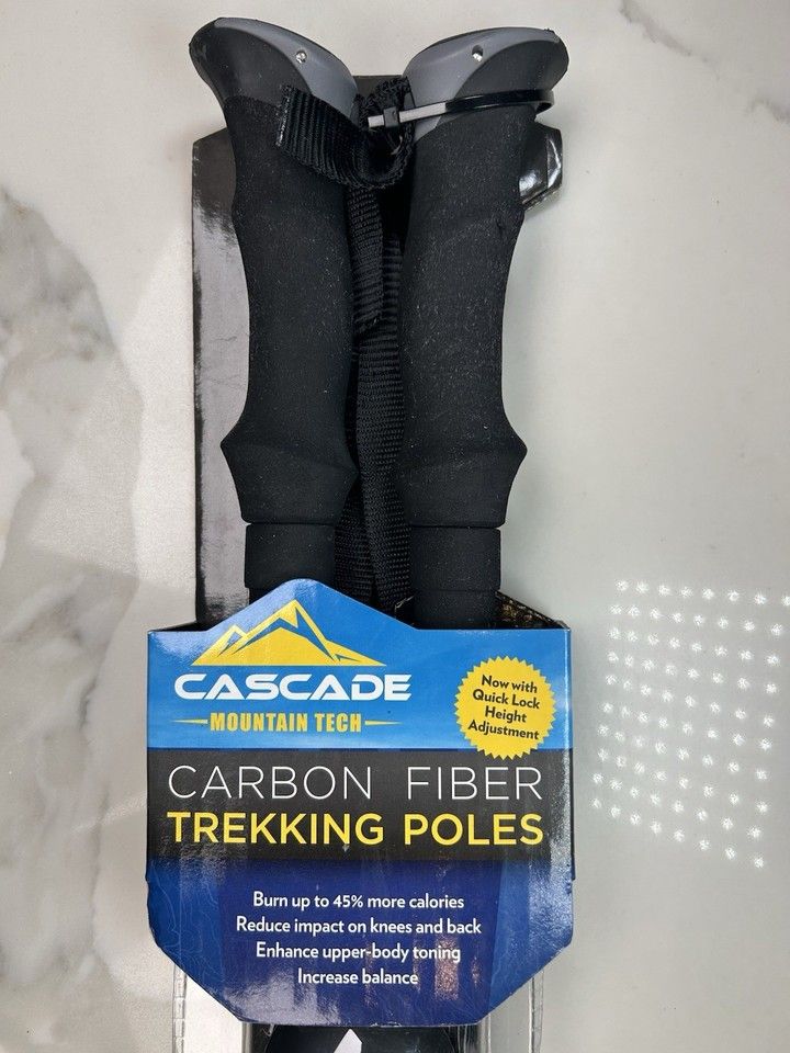 Cascade Mountain Tech Carbon Fiber Quick Lock Trekking Poles NewCascade Mountain Tech Carbon Fiber Quick Lock Trekking Poles New