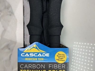 Cascade Mountain Tech Carbon Fiber Quick Lock Trekking Poles NewCascade Mountain Tech Carbon Fiber Quick Lock Trekking Poles New