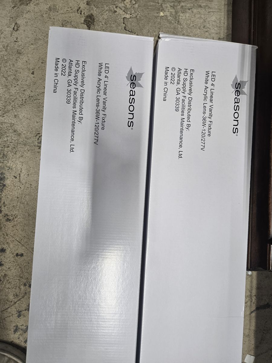 Seasons LED 4' Linear Vanity Fixture White Acrylic Lens 36W (2 Pack)