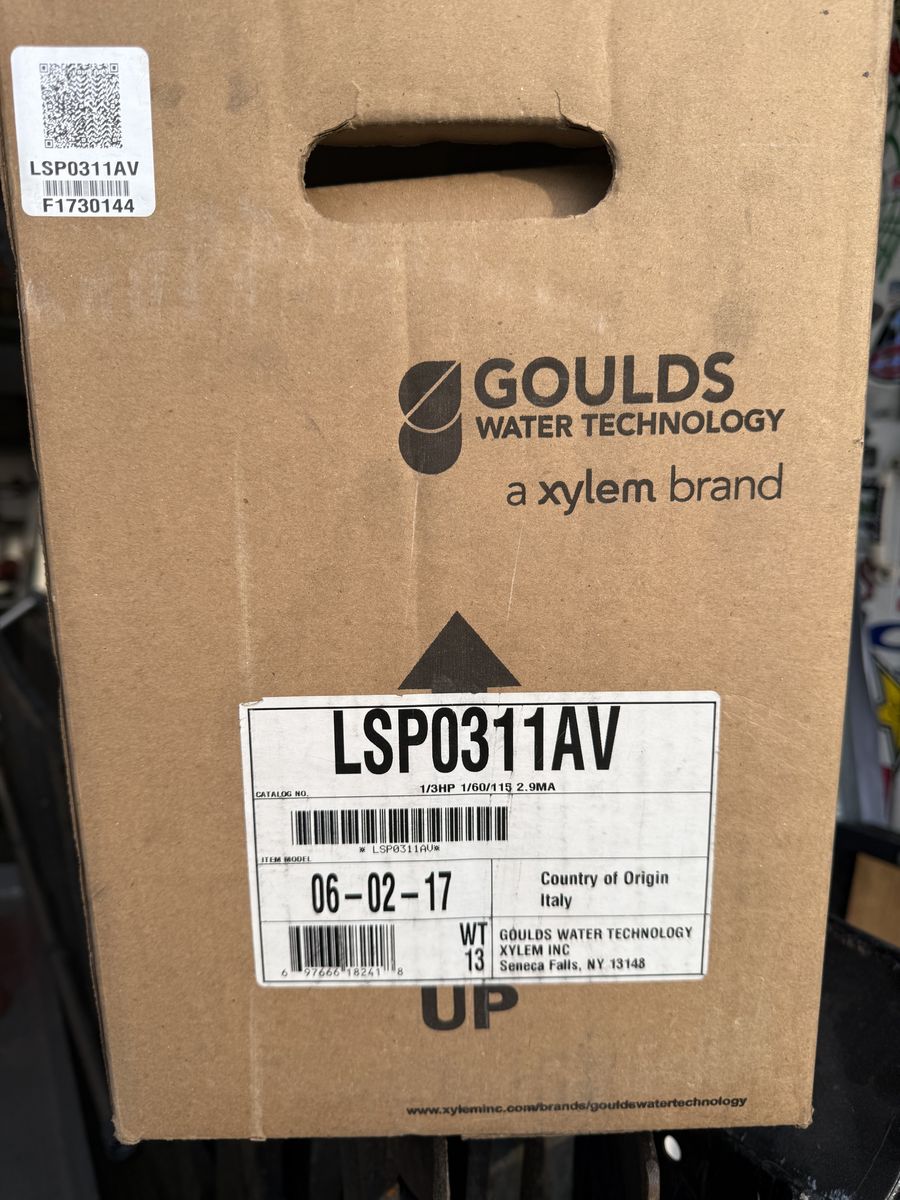 Goulds Water Technology LSP0311AV 1/3 HP 115V Submersible Pump for Tank or Basin