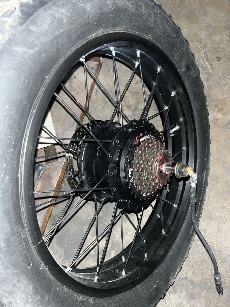 Unbranded Electric Fat Bike Wheel 20" with Hub Motor & Shimano Cassette - Used