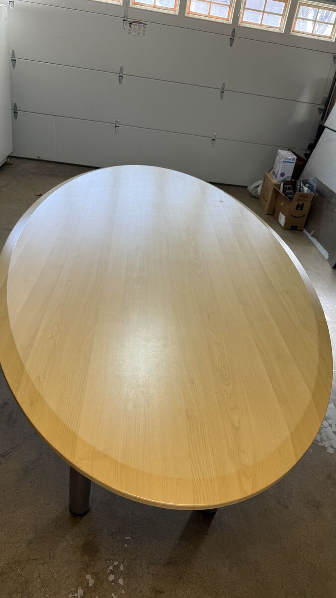8' x 4' Oval Disc Base Conference Table -