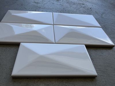 WOW Peak Ice White Gloss 3D Ceramic Wall Tile 3x6 (3.88 sq ft / Box)