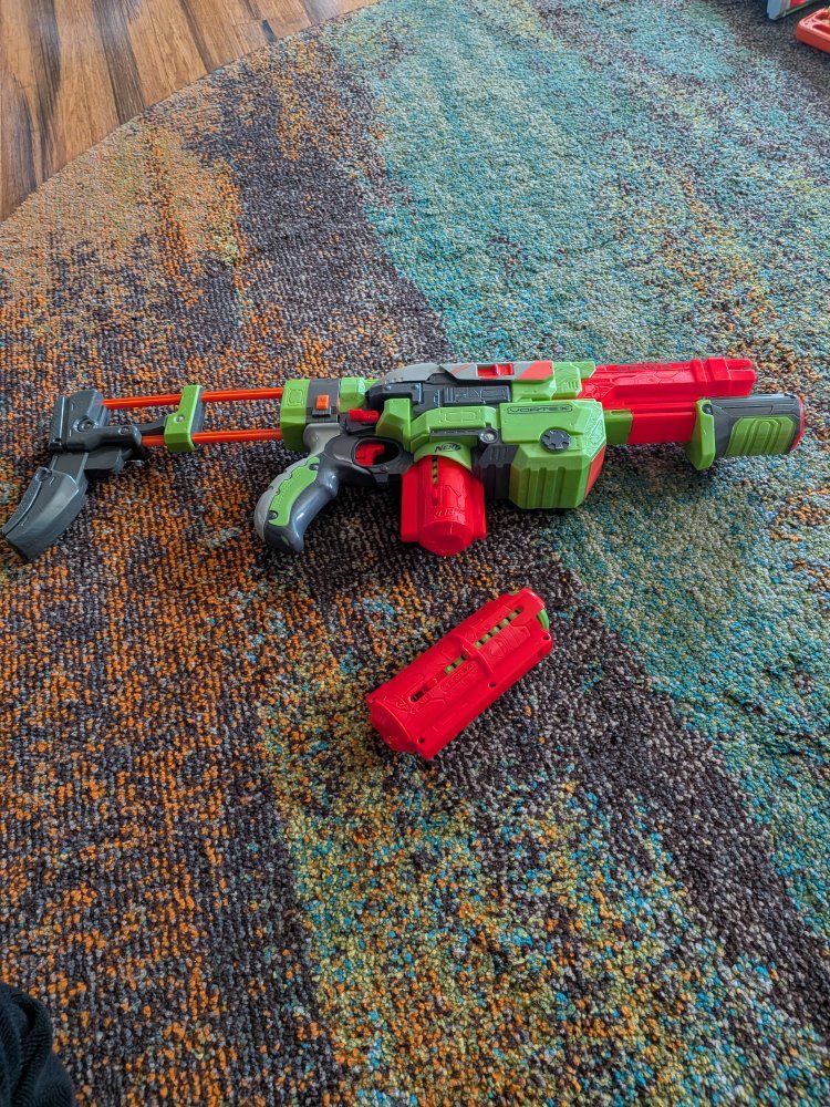 NERF Vortex Blaster (Red/Green) - Fully Functional Toy Dart Blaster