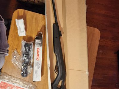 Gamo Shadow Whisperer Break Barrell pellet gun with scope, tons of ammo, and quality metal targetsets