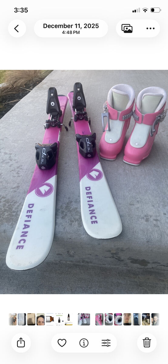 Girls Skis With Adjustable Boot Pink Size 1c 223mm