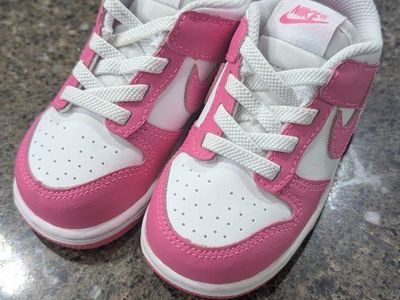 Brand new Nike Dunk Low Pink White Toddler Shoes Size 7C