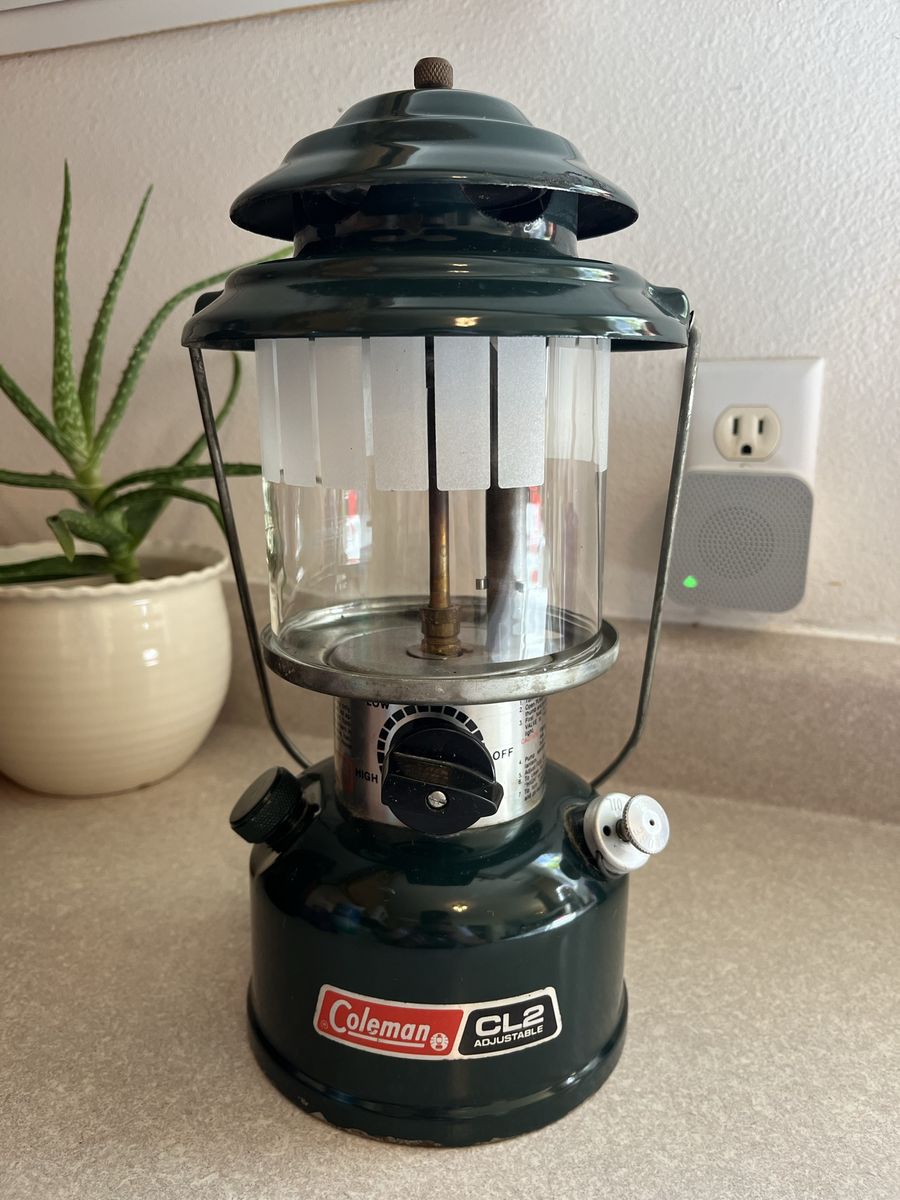 Coleman CL2 Adjustable Model 288 Dual Fuel Lantern - Vintage Green Camping Light