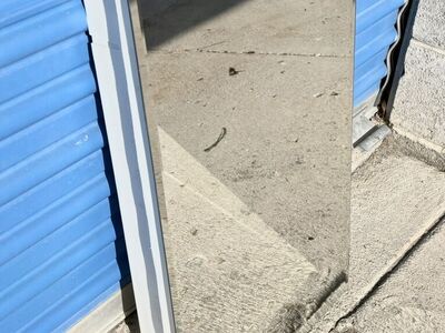 Simple White Bathroom Storage Vanity Mirror