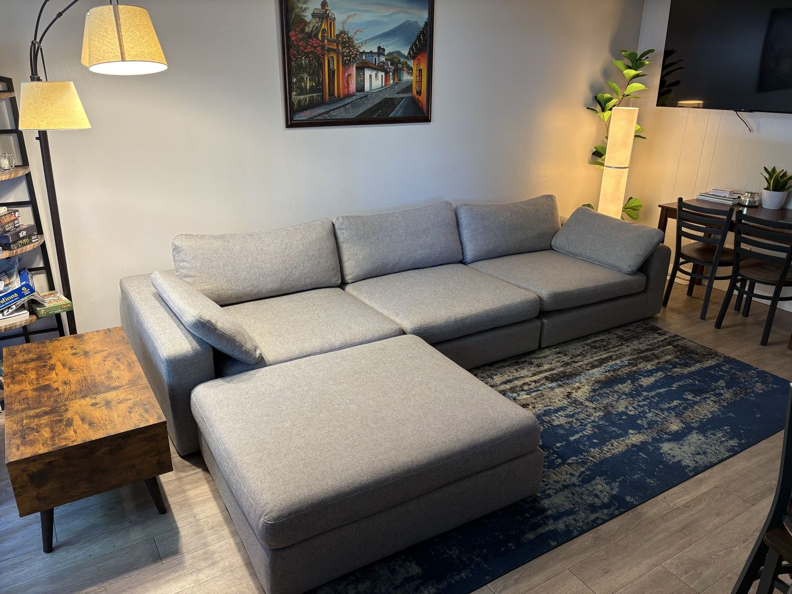 Large Joybird Modular Sectional with Ottoman