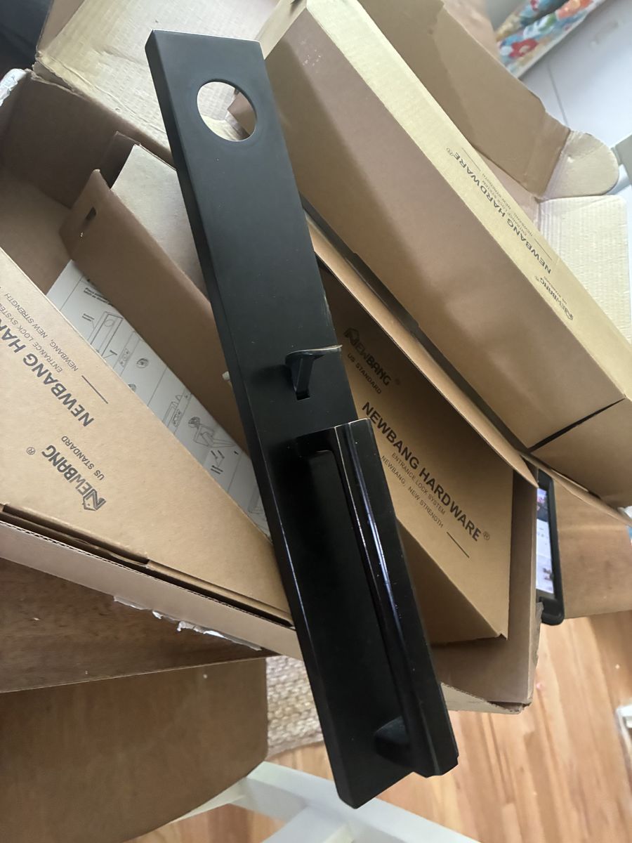 Modern front door handle black