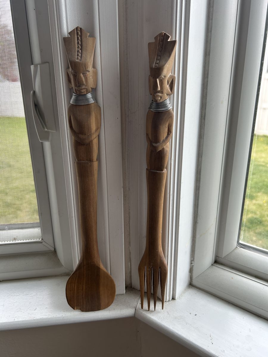 Cute Tribal Wood Fork & Spoon - Art/Access